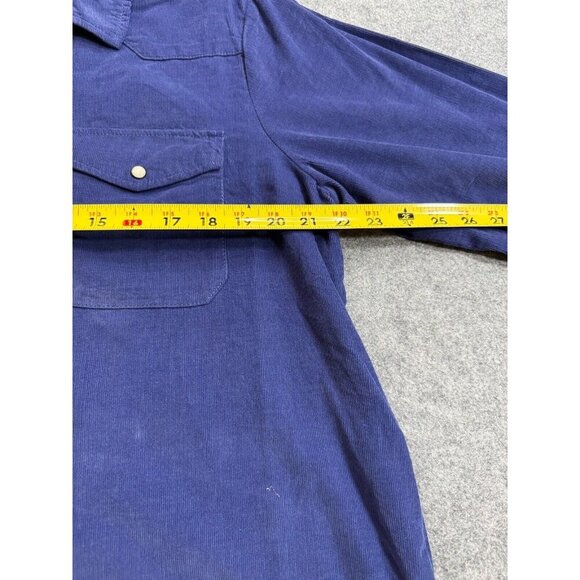 Velvet Heart Western Shirt Women's Large Blue 100% Cotton Long Sleeve Pearl Snap - Picture 3 of 9